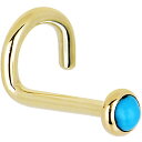 ボディキャンディー ボディピアス アメリカ 日本未発売 ウォレット Body Candy Solid 14k Yellow Gold 2mm Turquoise...