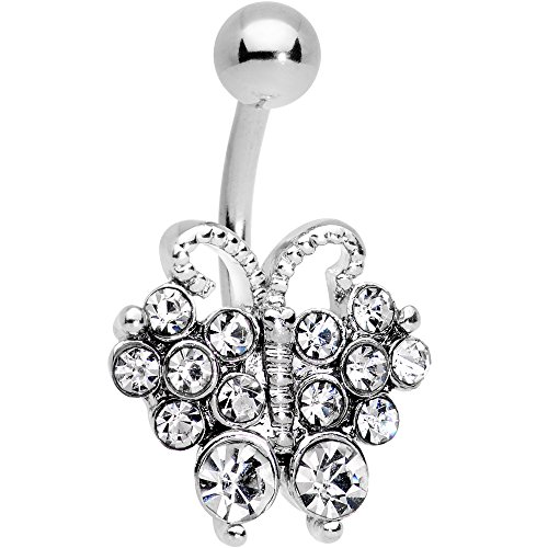 ボディキャンディー ボディピアス アメリカ 日本未発売 ウォレット Body Candy Steel Clear Accent Butterfly Bliss Belly Button Ring..