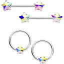 ボディキャンディー ボディピアス アメリカ 日本未発売 ウォレット Body Candy 14G Nipplering Piercing Steel 4Pc A...
