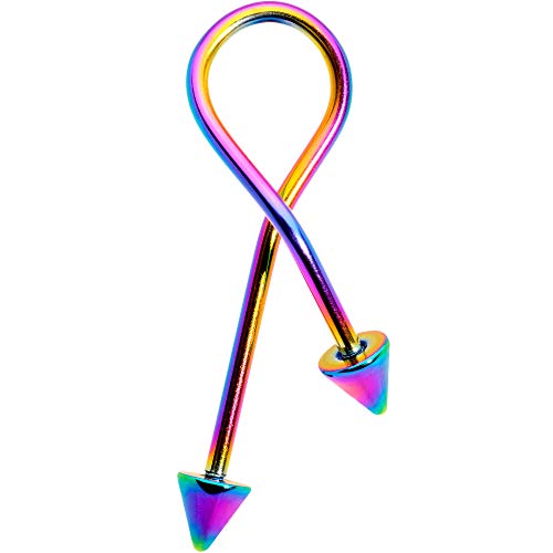 ܥǥǥ ܥǥԥ ꥫ ̤ȯ å Body Candy 16G Unisex Rainbow Anodized Titanium Steel Cone End Hanger Twister Cartilage Earring Jewelry 25mmܥǥǥ ܥǥԥ ꥫ ̤ȯ å