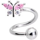 ボディキャンディー ボディピアス アメリカ 日本未発売 ウォレット Body Candy 14G Womens Steel Clear Pink Accent ...