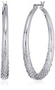 ナインウェスト ピアス アメリカ 日本未発売 ブランド Nine West Women's Silver-Tone Texture Hoop Earringsナインウェスト ピアス アメリカ 日本未発売 ブランド