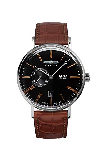 腕時計 ツェッペリン メンズ ゼッペリン ドイツ Zeppelin LZ120 Rome Watch | Black/Brown Leather腕時計 ツェッペリン メンズ ゼッペリン ドイツ