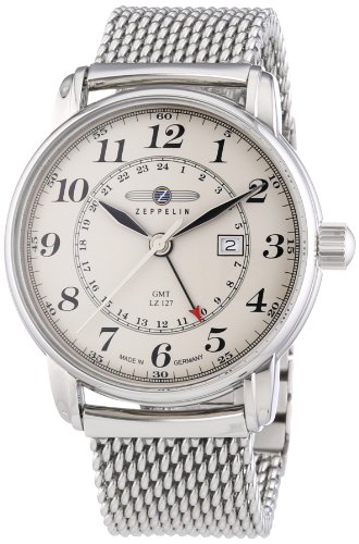 ツェッペリン 腕時計 ツェッペリン メンズ ゼッペリン ドイツ Zeppelin Men's Quartz Watch LZ127 GRAF 7642M5 with Metal Strap, Beige/Silver, Strap腕時計 ツェッペリン メンズ ゼッペリン ドイツ