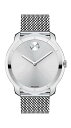 rv o[h Y Movado Men's BOLD Thin Stainless Steel Watch with a Printed Index Dial, Silver (Model 3600260)rv o[h Y