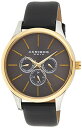 rv AN{XXXIV Y Akribos Multifunction Chronograph Men's Watch - 3 Sub-Dials Complications On Genuine Leather Watch - AK870 (Gold Black)rv AN{XXXIV Y