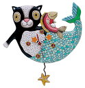 アレンデザイン Allen Designs マーメイドキャットの振り子時計 ヒトデの振り子 壁掛け時計 サイズ約32x29センチ P1552 インテリア
