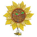 壁掛け時計 振り子時計 インテリア 海外モデル アメリカ Allen Designs Bee Sunny Sunflower Wall Clock with Bee Pendulum壁掛け時計 振り子時計 インテリア 海外モデル アメリカ
