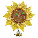 壁掛け時計 振り子時計 インテリア 海外モデル アメリカ Allen Designs Bee Sunny Sunflower Wall Clock with Bee Pendulum壁掛け時計 振り子時計 インテリア 海外モデル アメリカ