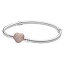 ѥɥ ֥쥹å 㡼 ꡼ ֥ Pandora Jewelry - Moments Pave Heart Clasp Snake Chain Cubic Zirconia Bracelet - Gift for Her - Pandora Rose - 7.9