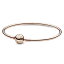 ѥɥ ֥쥹å 㡼 ꡼ ֥ Pandora Moments 14k Rose Gold-Plated Ball Clasp Bangle for Women - Compatible Moments Charms - Features Rose - Gift for Her - 7.5