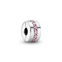 パンドラ ブレスレット チャーム アクセサリー ブランド Pandora Jewelry Pink Sparkling Row Clip Cubic Zirconia Charm in Sterling Silverパンドラ ブレスレット チャーム アクセサリー ブランド