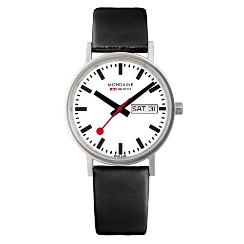 モンディーン 腕時計 モンディーン 北欧 スイス メンズ Mondaine - Classic A667.30314.11SBB - Mens and Womens Watch 36mm - Official Swiss Railways Wrist Watch Day and Date Black Leather Strap 30m Waterproof腕時計 モンディーン 北欧 スイス メンズ