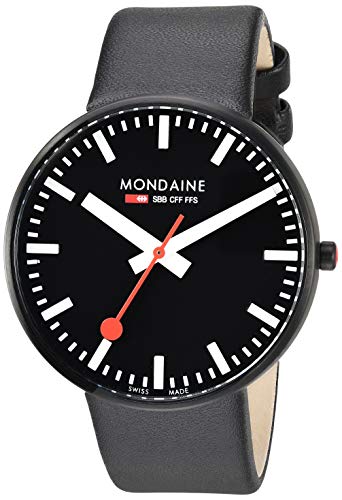 モンディーン 腕時計 モンディーン 北欧 スイス メンズ Mondaine SBB Elegant Wrist Watch for Women (A660.30328.64SBB) Swiss Made, Black Leather Strap, Black Stainless Steel Case and Face, White Markers腕時計 モンディーン 北欧 スイス メンズ