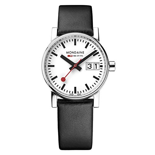 腕時計 モンディーン 北欧 スイス レディース Mondaine Women's SBB Stainless Steel Swiss-Quartz Watch with Leather Strap, Black, 21 (Model: MSE.30210.LB)腕時計 モンディーン 北欧 スイス レディース