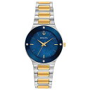 楽天angelica腕時計 ブローバ レディース Bulova Ladies' Modern Millenia Two-Tone Stainless Steel 3-Hand Quartz Watch, Blue Mother-of-Pearl Dial, Edge to Edge Crystal Style: 98R273腕時計 ブローバ レディース