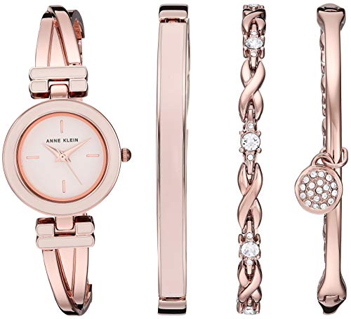 腕時計 アンクライン レディース Anne Klein Women 039 s Bangle Watch and Premium Crystal Accented Bracelet Set腕時計 アンクライン レディース