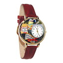 楽天angelica腕時計 気まぐれなかわいい プレゼント クリスマス ユニセックス Whimsical Gifts Movie Lover 3D Watch | Gold Finish Large | Unique Fun Novelty | Handmade in USA | Red Leather Watch Band腕時計 気まぐれなかわいい プレゼント クリスマス ユニセックス