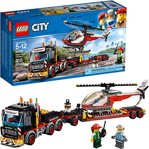 S VeB LEGO City Heavy Cargo Transport 60183 Toy Truck Building Kit with Trailer, Toy Helicopter and Construction Minifigures for Creative Play (310 Pieces) (Discontinued by Manufacturer)S VeB