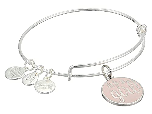 楽天angelicaアレックスアンドアニ アメリカ アクセサリー ブランド かわいい Alex and Ani Women's Color Infusion It's A Girl Bangle Bracelet, Shiny Silver, Expandableアレックスアンドアニ アメリカ アクセサリー ブランド かわいい