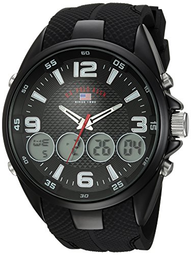 腕時計 ユーエスポロアッスン メンズ U.S. Polo Assn. Men's US9596 Analog-Digital Display Analog Quartz Black Watch腕時計 ユーエスポロアッスン メンズ