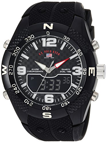 腕時計 ユーエスポロアッスン メンズ U.S. Polo Assn. Men's us9660 Analog-Digital Display Analog Quartz Black Watch腕時計 ユーエスポロアッスン メンズ