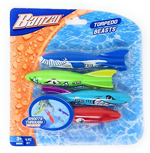 ե ס ͷ  Banzai Swimming Pool Diving Toys Torpedo Beasts Shar...