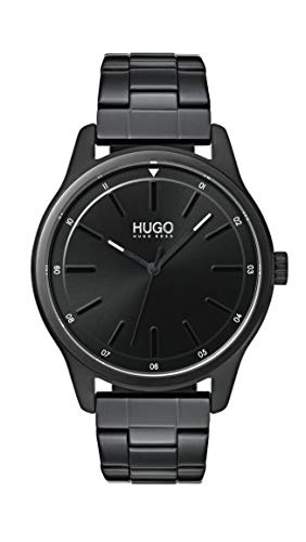 楽天angelica腕時計 ヒューゴボス 高級メンズ HUGO #Dare Men Quartz Ionic Plated Black Steel and Bracelet Casual Watch, Color: Black （Model: 1530040）腕時計 ヒューゴボス 高級メンズ