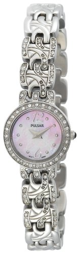 腕時計 パルサー SEIKO セイコー レディース Pulsar Women's PEGE31 Swarovski Crystal Jeweled Stainless Steel Pink Dial Watch腕時計 パルサー SEIKO セイコー レディース