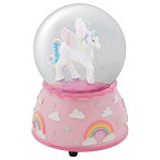 スノーグローブ 雪 置物 インテリア 海外モデル Elanze Designs Unicorn Rainbows on Pink Wind Up Musical 80MM Sturdy Glitter Water Snow Globe Tabletop Dresser Nightstand Figurine Decoration Plays Tune The Unicスノーグローブ 雪 置物 インテリア 海外モデル