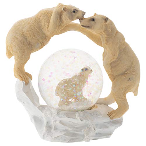 スノーグローブ 雪 置物 インテリア 海外モデル Elanze Designs White Polar Bear Family Magical Whimsical Tabletop Dresser Nightstand Figurine Miniature 45MM Sturdy Polyresin Glitter Water Snow Globe Decoratioスノーグローブ 雪 置物 インテリア 海外モデル