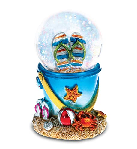 スノーグローブ 雪 置物 インテリア 海外モデル CoTa Global Cool Summer Sandals Beach Bucket Snow Globe - Water Globe Figurine with Sparkling Glitter, Collectible Novelty Ornament for Home Decor, for Birthdayスノーグローブ 雪 置物 インテリア 海外モデル