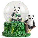 スノーグローブ 雪 置物 インテリア 海外モデル Elanze Designs Bamboo Forest Panda Bear Black and White Leaves Trees Foliage 3 x 3 Miniature Sturdy Resin Stone 45MM Water Glitter Snow Globe Table Top Figurineスノーグローブ 雪 置物 インテリア 海外モデル