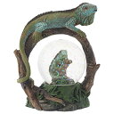 スノーグローブ 雪 置物 インテリア 海外モデル Elanze Designs Green and Blue Scaled Iguana Magical Whimsical Tabletop Dresser Nightstand Figurine Miniature 45MM Sturdy Polyresin Glitter Water Snow Globe Decoスノーグローブ 雪 置物 インテリア 海外モデル