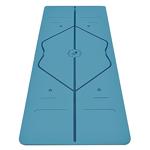 襬ޥå եåȥͥ Liforme Original Yoga Mat ? Free Yoga Bag Included - Patented Alignment System, Warrior-like Grip, Non-slip, Eco-friendly, sweat-resistant, 4.2mm thick mat for comfort - Blue襬ޥå եåȥͥ