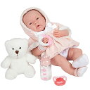 ジェーシートイズ 赤ちゃん おままごと ベビー人形 JC Toys All-Vinyl La Newborn Doll in Pink Coat and Outfit w/Animal Friend & Accessories. Real Girl!, White - Pink (18065)ジェーシートイズ 赤ちゃん おままごと ベビー人形