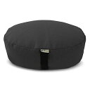 ヨガ フィットネス Bean Products Zafu Meditation Cushion, Round, Cotton Black - Filled Wi...