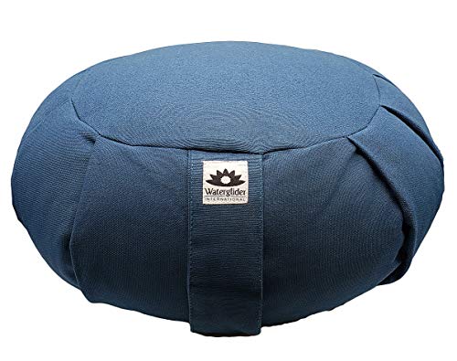 ヨガ フィットネス Waterglider International Meditation Cushion (Twilight Blue) Round, Buckwheat Husk Filled, Floor Pillow or Cushions, Yoga Seat, Zafu, Made in the USAヨガ フィットネス