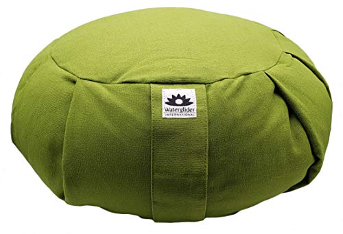 ヨガ フィットネス Waterglider International Meditation Cushion (Green Grass) Round, Buckwheat Husk Filled, Floor Pillow or Cushions, Yoga Seat, Zafu, Made in the USA with USA Grown Buckwheatヨガ フィットネス