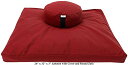 ヨガ フィットネス Bean Products Zafu & Zabuton Meditation Cushion, Oval, Cotton Red - Fi...