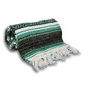 ヨガ フィットネス YogaAccessories Traditional Mexican Yoga Blanket - Teal Greenヨガ フィットネス