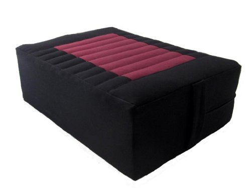 襬 եåȥͥ Tibetan Seat Meditation Cushion - Black-Burgundy襬 եåȥͥ