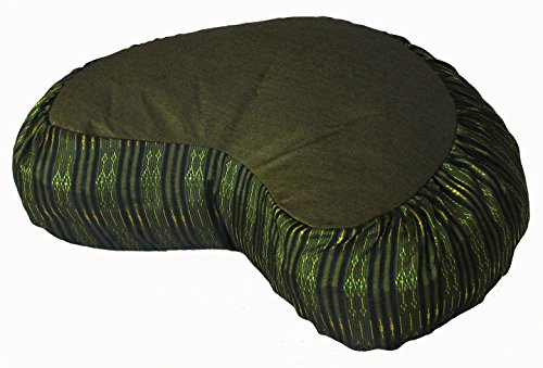 襬 եåȥͥ Boon Decor Meditation Cushion Crescent Zafu - Global Weave Olive Green襬 եåȥͥ