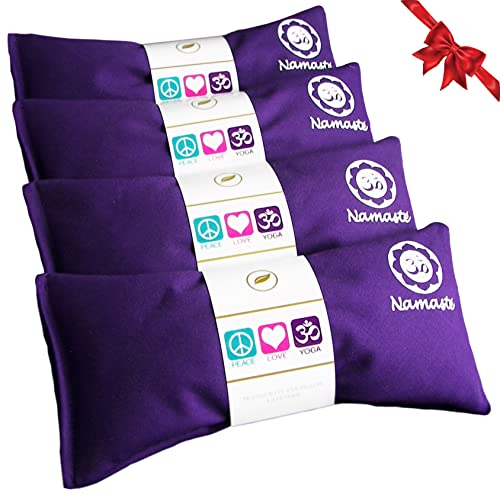 ヨガ フィットネス NLEP-PRP Happy Wraps Namaste Lavender Yoga Eye Pillows - Hot Cold Aromatherapy for Stress, Meditation, Spa, Relaxation Gifts - Set of 4 - Purple Cottonヨガ フィットネス NLEP-PRP