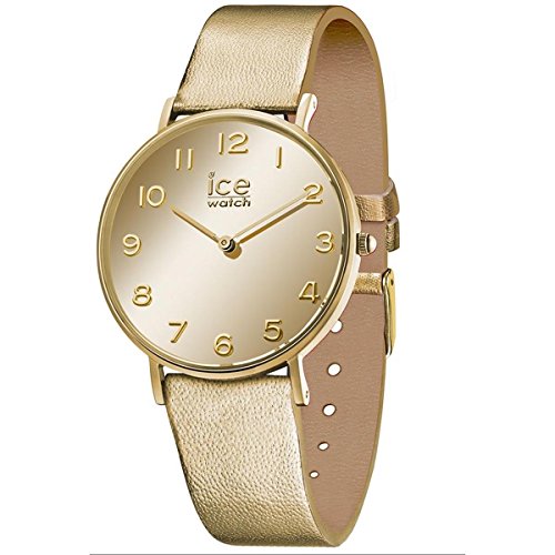 ӻ å ǥ 襤 ICE-WATCH Women's Analogue Quartz Watch with Leather Strap 14434, Gold, Braceletӻ å ǥ 襤