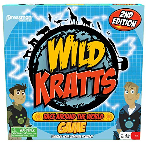 ボードゲーム 英語 アメリカ 海外ゲーム Pressman Wild Kratts Race Around the World Board Game Multicolor, 5 ボードゲーム 英語 アメリカ 海外ゲーム