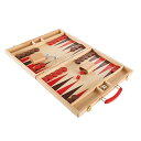 ボードゲーム 英語 アメリカ 海外ゲーム Hey! Play! Wood Backgammon Board Game- Complete Set with Fo...