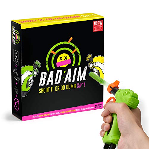 ボードゲーム 英語 アメリカ 海外ゲーム Wilder Games Bad Aim - Party Game - The Hilarious Truth or Dare Shootout - Perfect Game ..