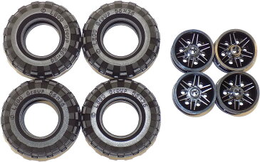 レゴ テクニックシリーズ 【送料無料】LEGO Parts and Pieces: Large Black Tire and Black Wheel Pack - 8 Piecesレゴ テクニックシリーズ