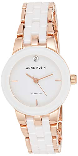 腕時計 アンクライン レディース AK/1610WTRG 【送料無料】Anne Klein Women's AK/1610WTRG Diamond Dial Rose Gold-Tone and White Ceramic Bracelet Watch腕時計 アンクライン レディース AK/1610WTRG